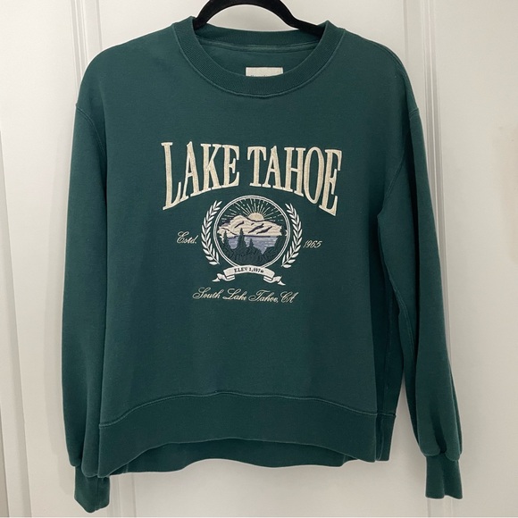 Abercrombie & Fitch Soft A&F Lake Tahoe Crewneck Sweatshirt Green.      17 - Picture 2 of 6